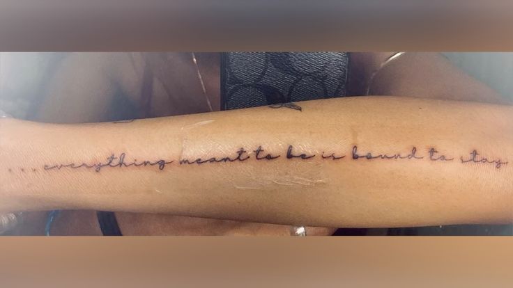 zach bryan lyric tattoo “everything meant to be is bound to stay”