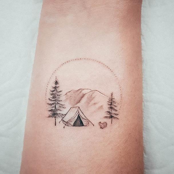 Mountain Camping Tattoo