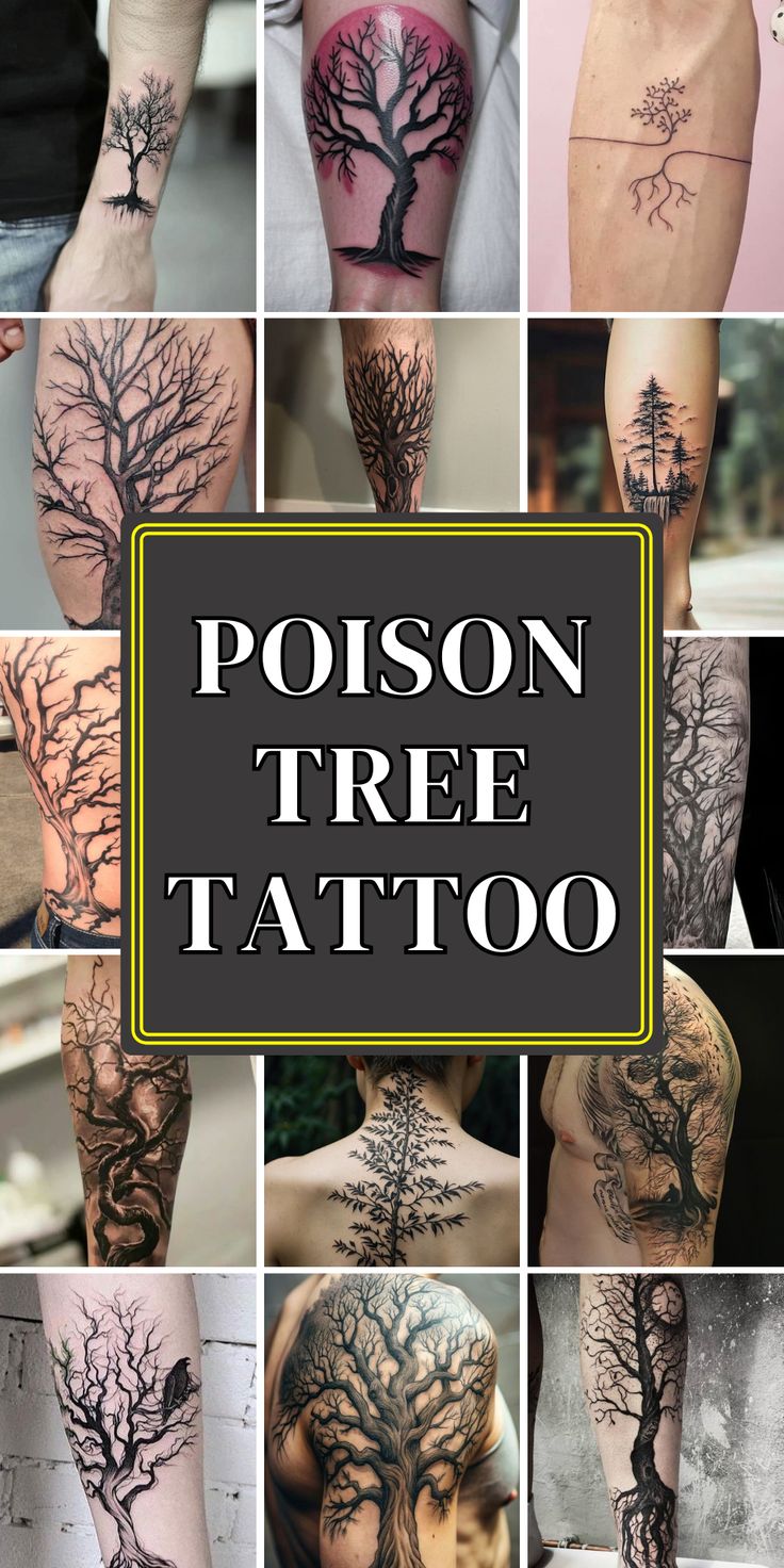 Poison Tree Tattoo meaning and stencil tips for forearm or hand placement  with Xxxtentaci̇on style