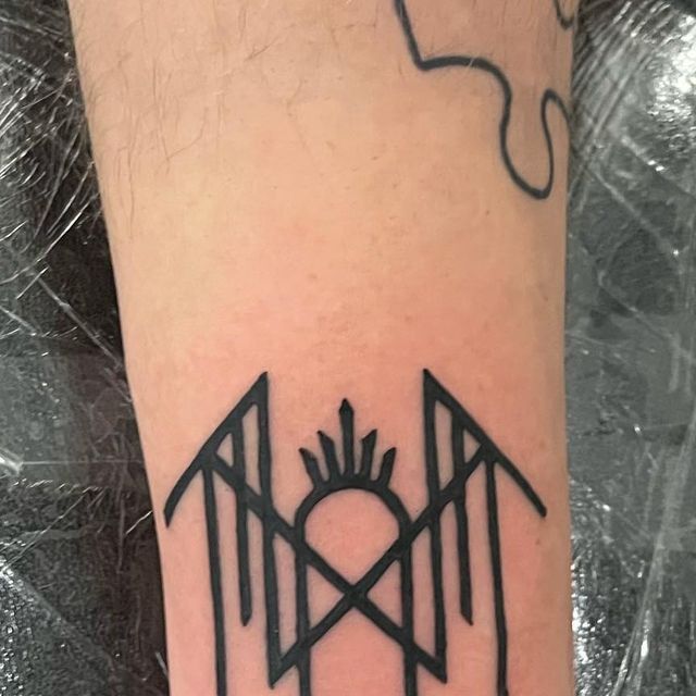 David Walker on Instagram: "Sleep Token logo for John. #sleeptoken  #sleeptokenband #sleeptokentattoo #tattooliverpool #liverpooltattoo #ink  #inked #tattoo #tattoos #blackwork #blackworktattoo #liverpooltattooartist"