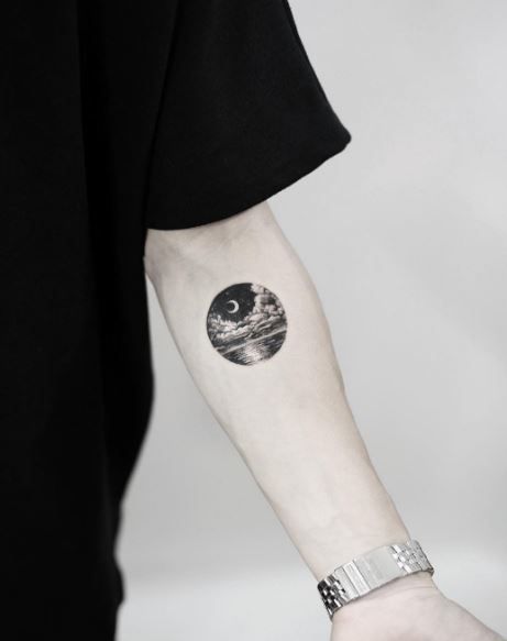 Pin by Helen Boswell on Tattoos | Tattoos for guys, Circle tattoos, Moon  tattoo