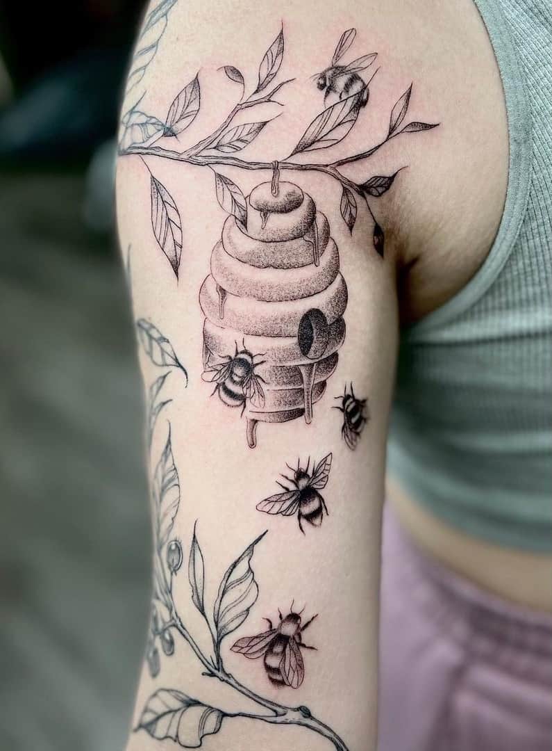 Bee Sleeve Tattoo