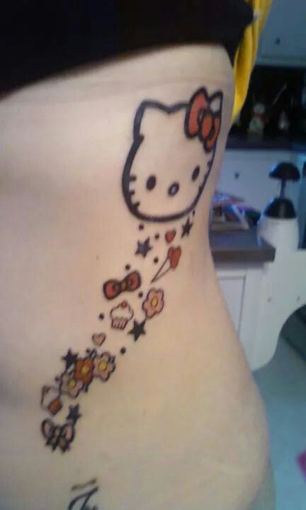 Mine! The BEST hello kitty tattoo ever!! I want to add a little  Kerokerokeroppi somewhere...