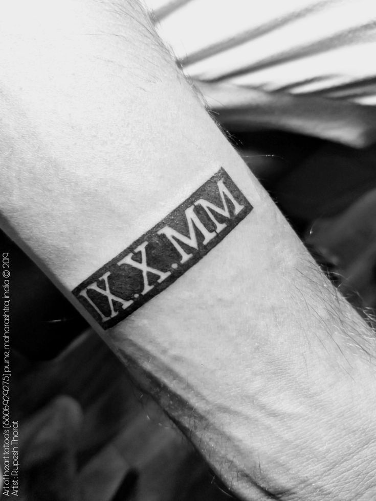 Roman Birthdate tattoo | by : Rupesh Thorat