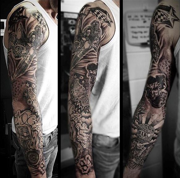 70 Motocross Tattoos für Männer – Dirt Bike Design-Ideen - Mann Stil | Tattoo