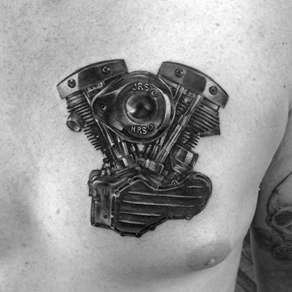 90 Harley Davidson Tattoos For Men - Manly Motorcycle Designs