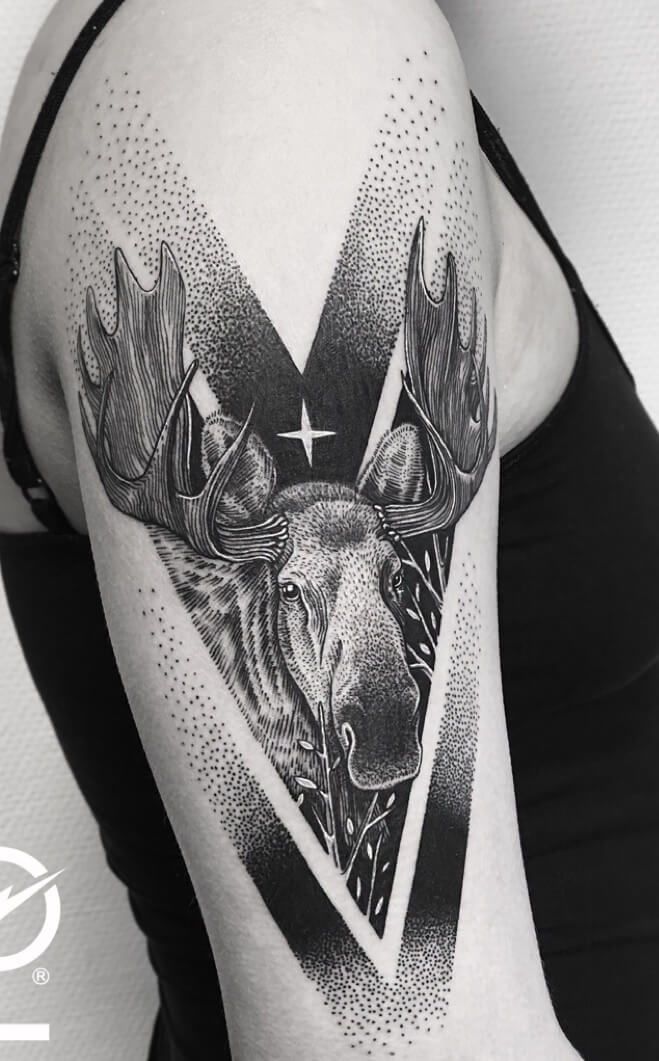 10+ Geometric Moose Tattoo Ideas