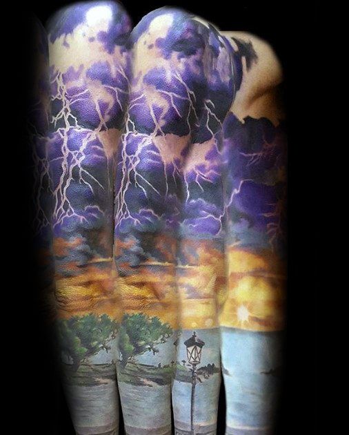 60 Epic Thunderstorm Tattoo Designs for Men