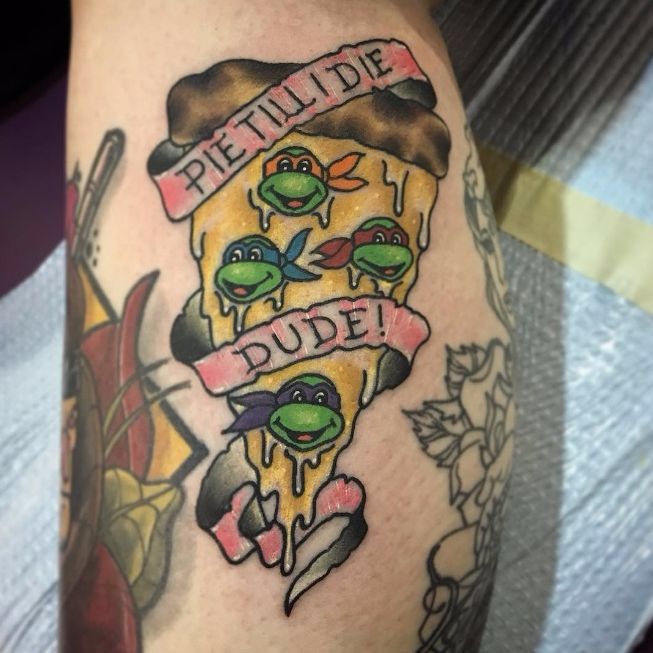 Ninja turtles tattoo | Ninja turtle tattoos, Pizza tattoo, Turtle tattoo