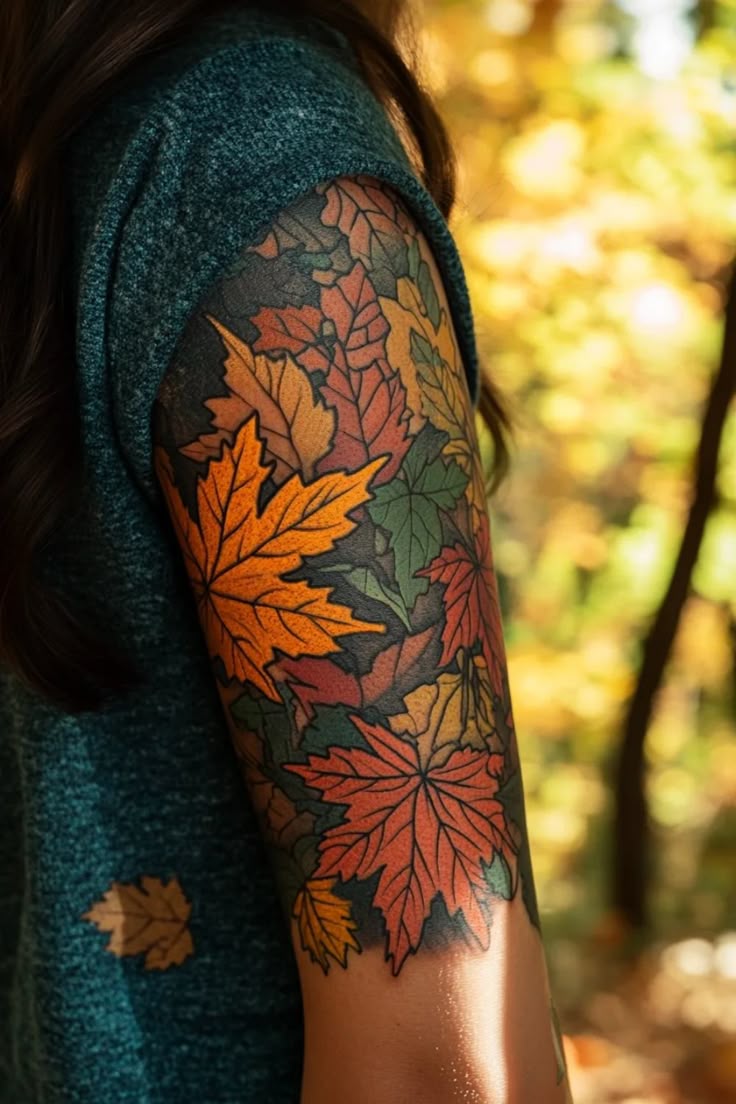 Stunning Fall Leaves Tattoo Ideas 🍂