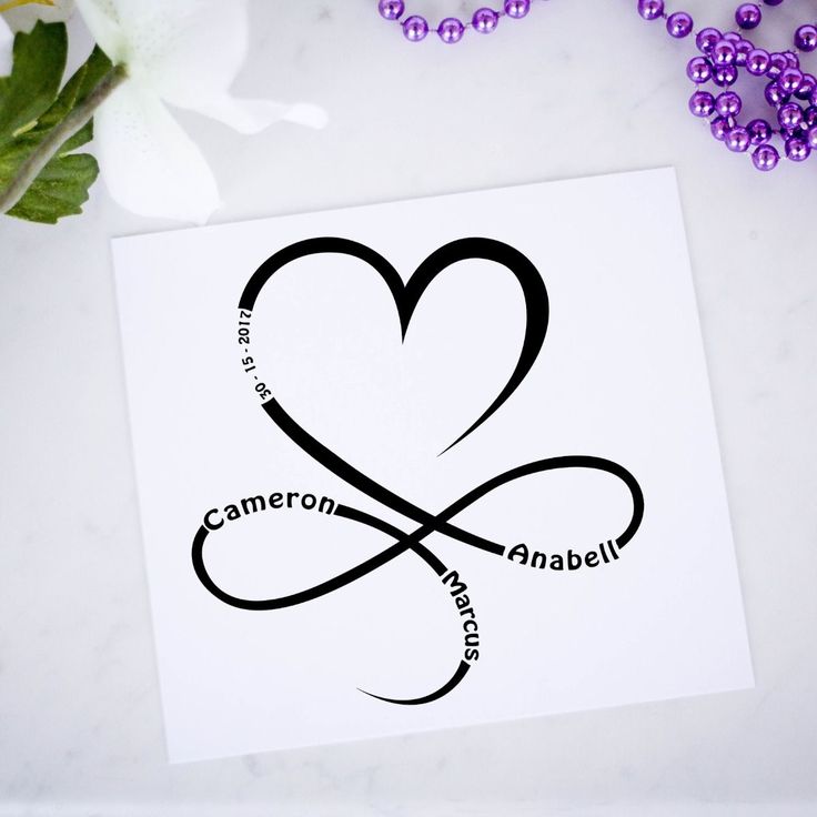 Infinity Heart Custom Family Names Tattoo - Eternal love -Family love-Matching tattoo