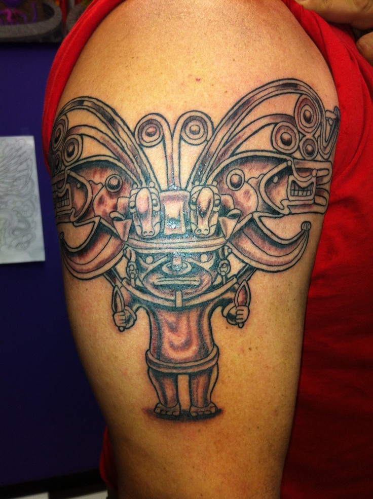 My pre Colombian art tattoo from Inca heritage of South America.