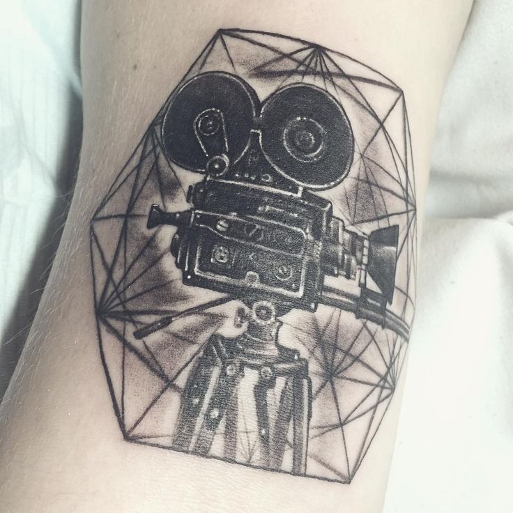 Tattoo of a filmmaker.
