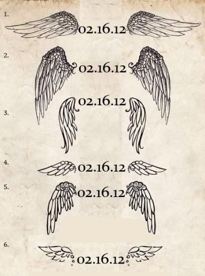 Baby Angel Wings Tattoo In Memory Memory of my angel baby.: | Date tattoos, Angel  wings