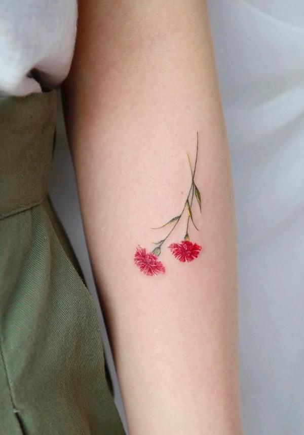 40+ Carnation Tattoo Designs with Meaning | Art and Design