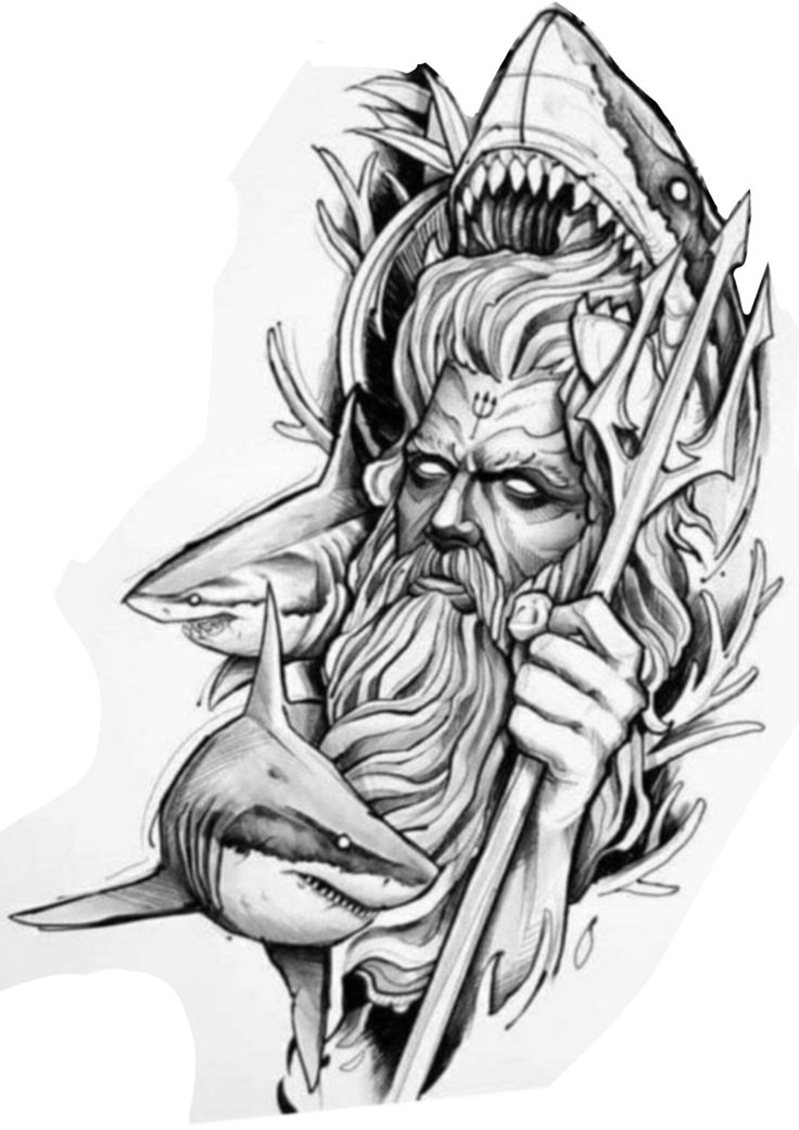 210+ Amazing Poseidon Tattoo Designs with Meanings (2024) Greek Gods Ink