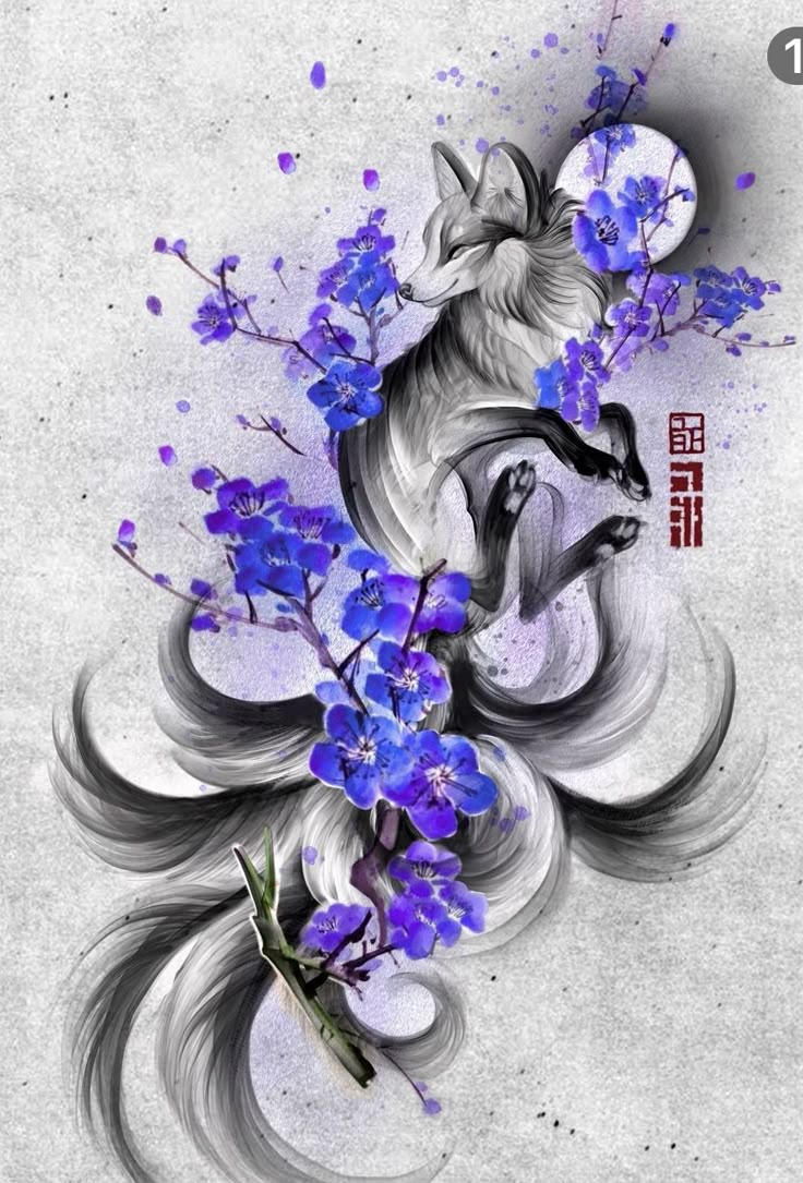 Japanese Tattoo Art: Fox and Dragon Tattoo Design