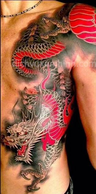 Image result for black and red japanese dragons