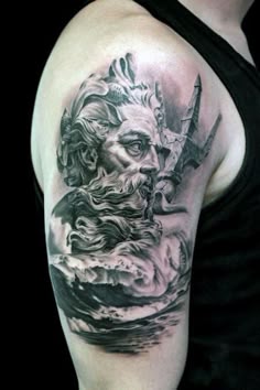 Discover 7 Tattoo and Poseidon Tattoo Ideas | greek god tattoo, trident tattoo, neptune tattoo minimalist and more