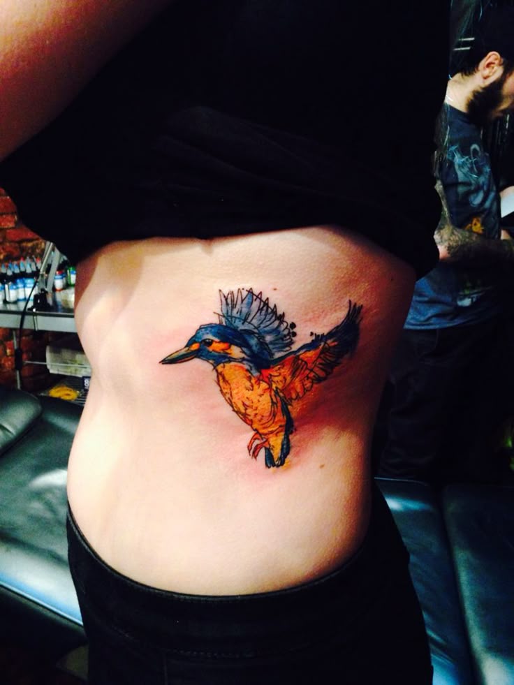 Kingfisher watercolour tattoo
