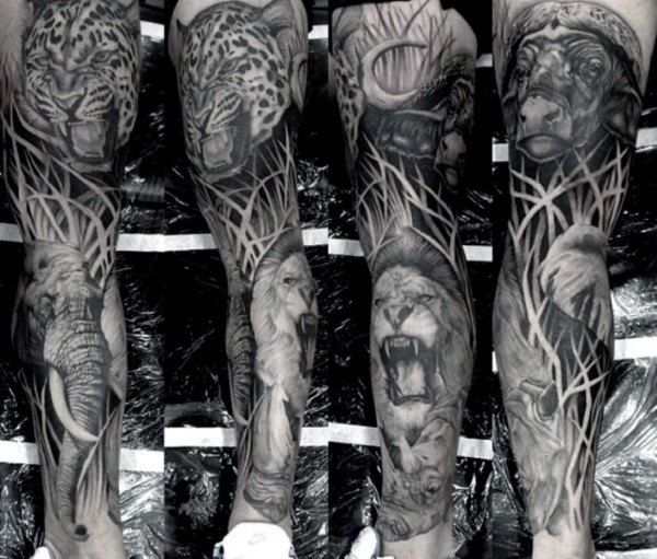 63 Roaring Lion Sleeve Tattoo Designs for Men