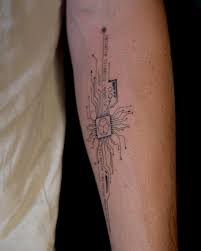 I recently did this special memorial tattoo to honor my client’s dad and  brother. 🖤 This design incorporates a computer chip, symbolizing endurance  and connection, alongside their names in binary ...