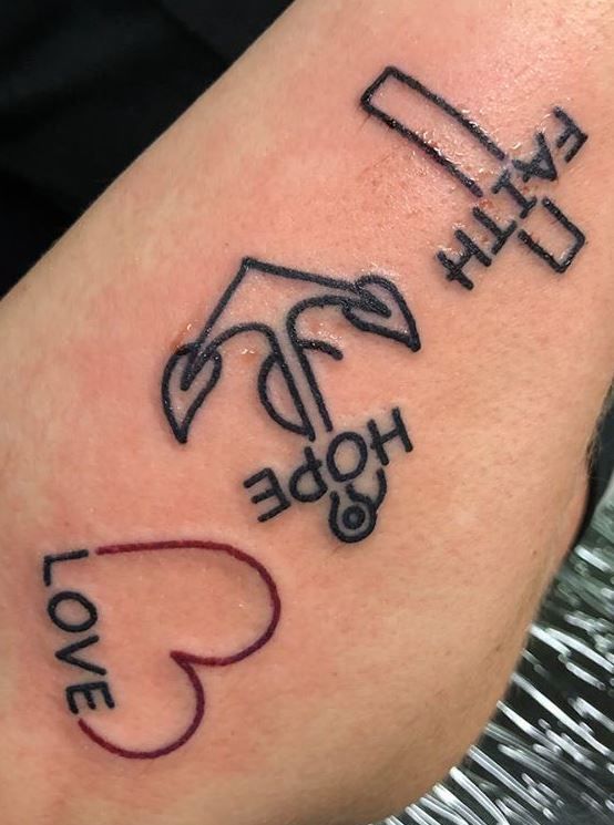 55 Trendy Faith Hope Love Tattoos You Must See - Tattoo Me Now