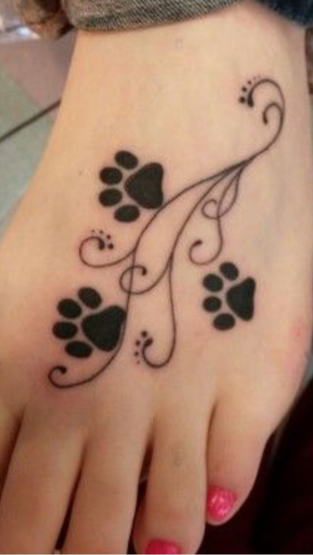Dog Tattoo | Paw print Tattoo Dog Memorial | Dog #22