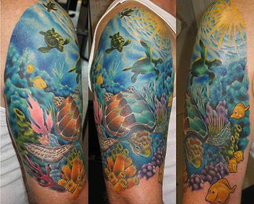 coral reef tattoo images | ... Sleeve ocean Tattoo | Ocean life sleeve  tattoo - New ideas tattoos