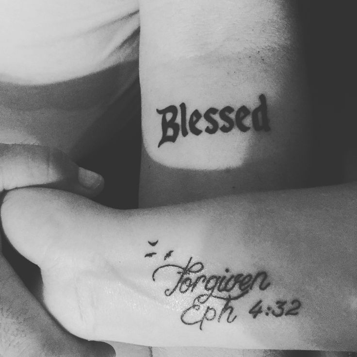 Jon's "Blessed" tattoo My "Forgiven" tattoo 9-17-16
