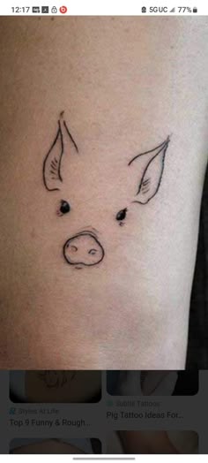 Cute Baby Pig Tattoo
