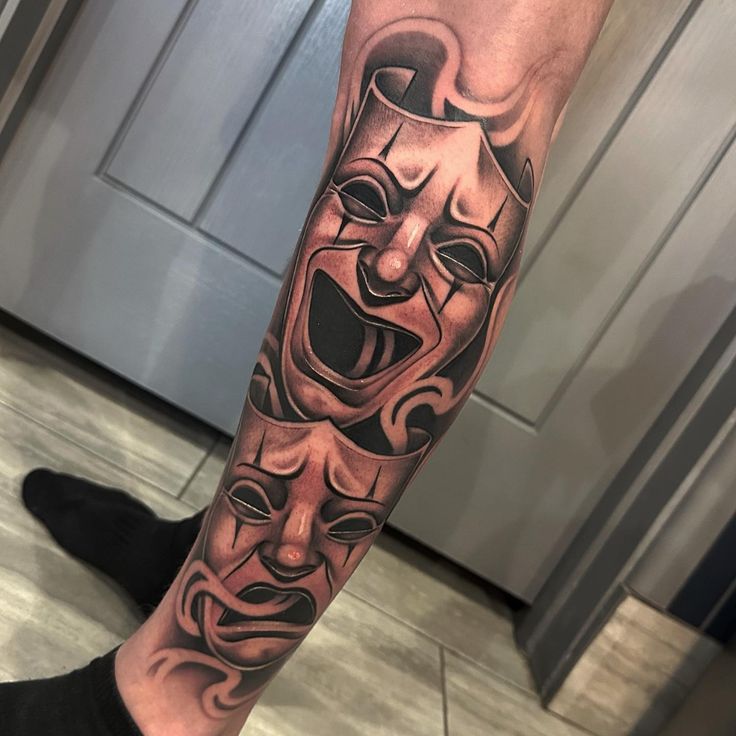 Full Leg Tattoo Smile Now Cry Later Tattoo Embracing Life's Emotions