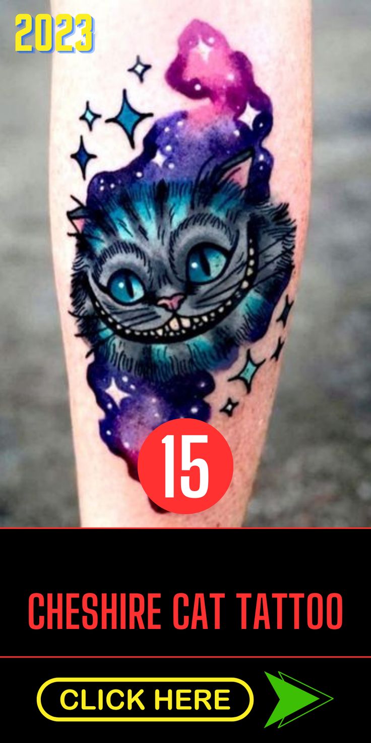 Cheshire Cat Tattoo Watercolor: Add a Splash of Color to Your Whimsical Ink