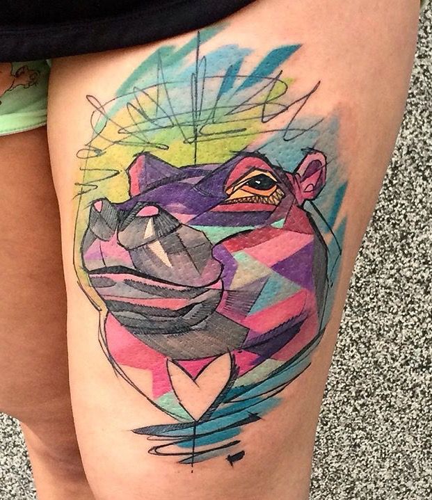 Szabi tattoo hippo tattoo
