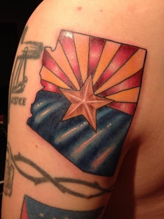Pin by Gurlie Girl on Tattoo ideas | Flag tattoo, Arizona tattoo, Arizona  flag