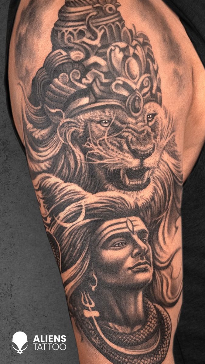 Shiva's Lion tattoo
