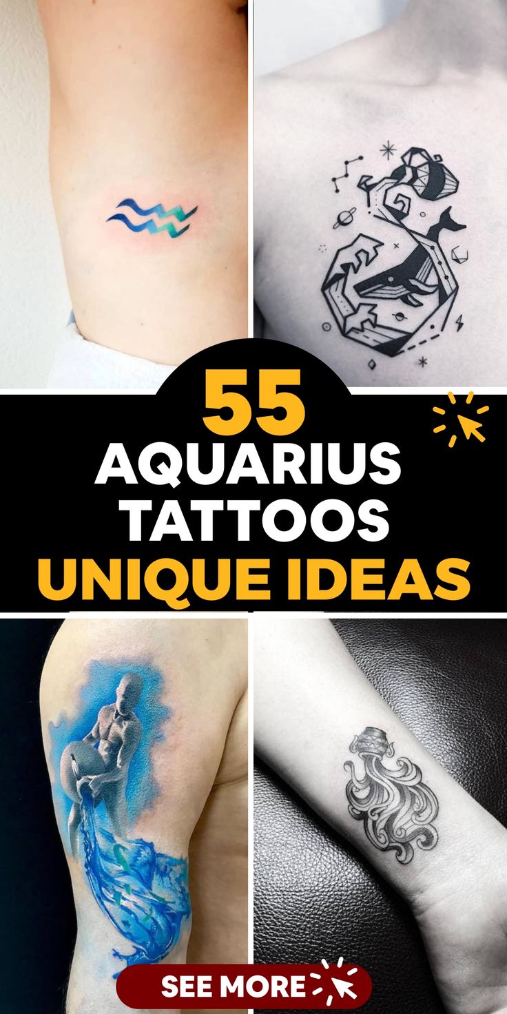 55 Unique and Gorgeous Aquarius Tattoos with Meanings