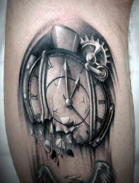 40 Cool Melting Clock Tattoo Designs for Men