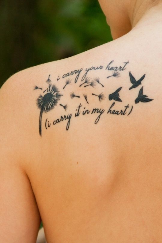 memorial tattoo I really like this but with a different saying 3birds would  represent my aunt, niece and cousins passing last year