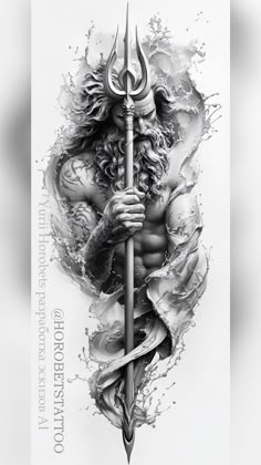 50 King neptune ideas in 2025 | poseidon tattoo, sleeve tattoos, greek tattoos