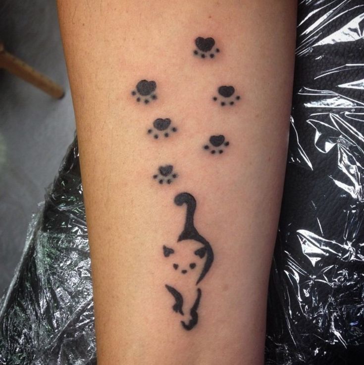 30 Best Cat Paw Print Tattoo Designs - The Paws