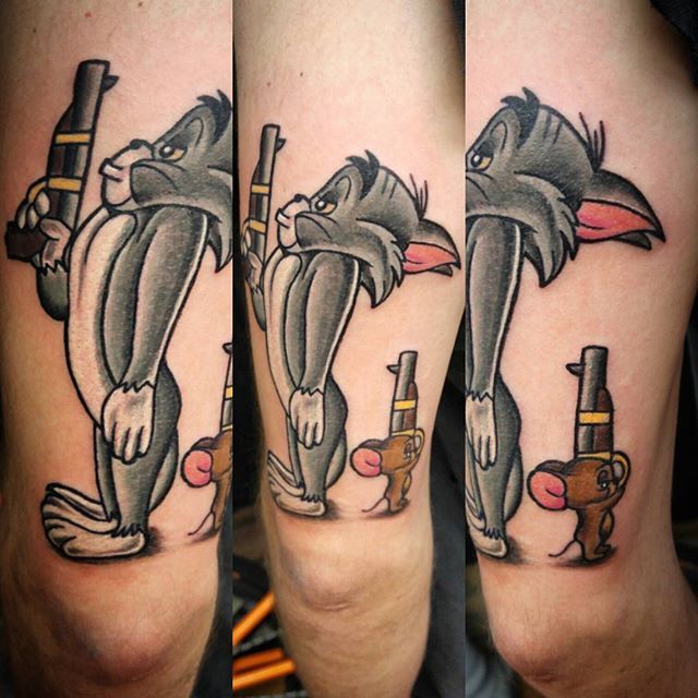 This was alot of fun. #tomandjerry #tomandjerrytattoo