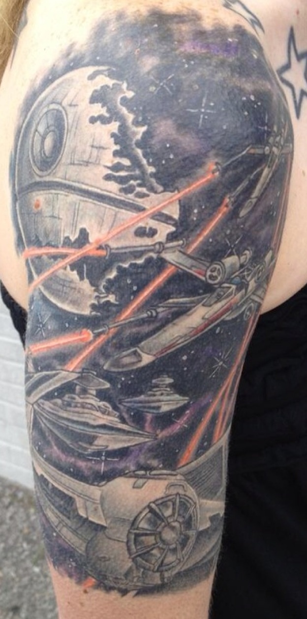 Star Wars Tattoo, Done by Scott Bergquist. Artistrybyscott on FB....  Charleston South Carolina