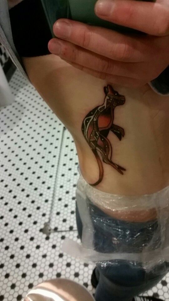 Aboriginal Kangaroo Tattoo #Australia #Kangaroo #Tattoo #Aboriginal