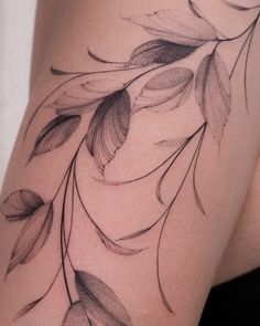 Bud Leaf Tattoo Design