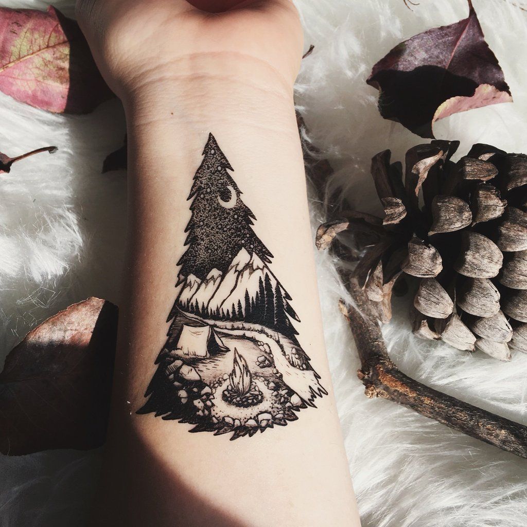 Camping tattoo