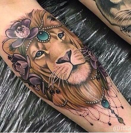 15+ Best Lion and Flowers Tattoo Designs