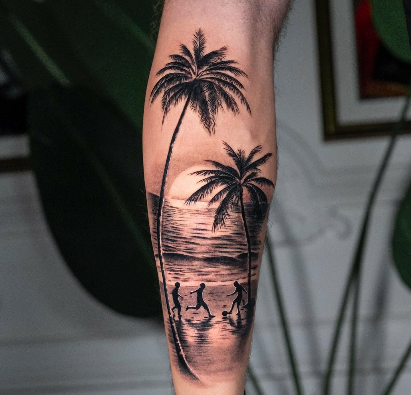 Sunset Beach Tattoo Palm Trees