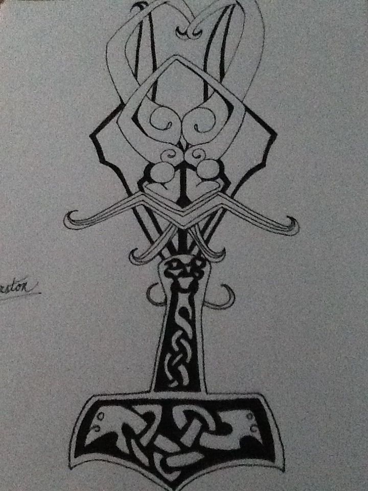 Loki/ Thor Norse tattoo design for keirston