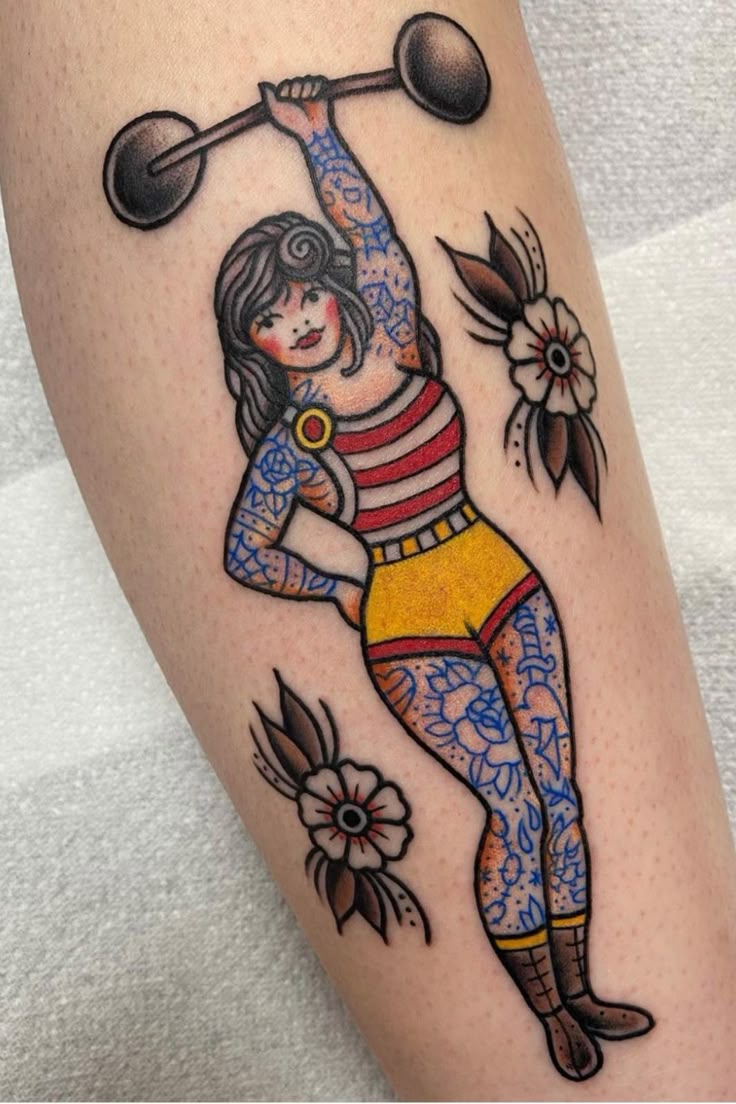 Traditional Strong Woman Tattoo